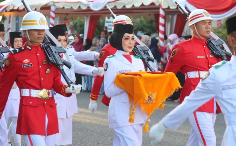 HUT RI ke-81 di Pinrang, 70 Paskibraka Sukses Kibarkan Merah Putih